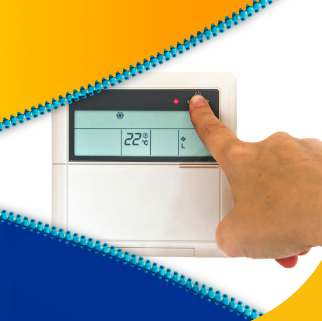 Home thermostat adjusting between heating and cooling modes for efficient temperature control