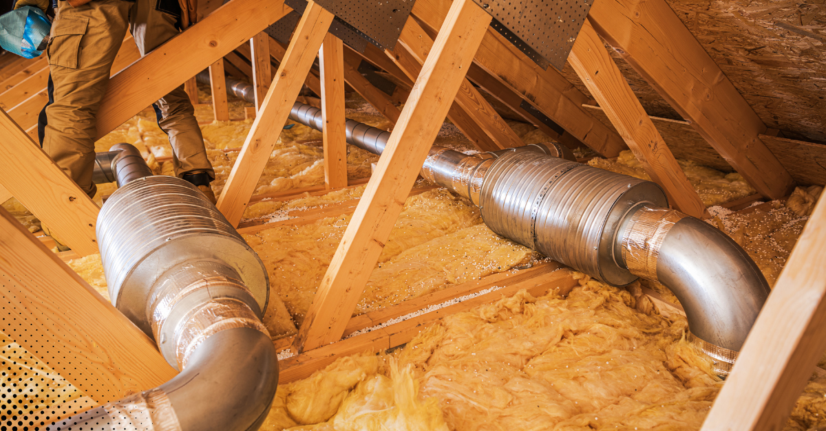 Attic insulation and HVAC ductwork inspection